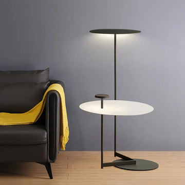 Modern Floor Lamp with Shelf Novelty Design Black Standing Lamp Foot Switch
